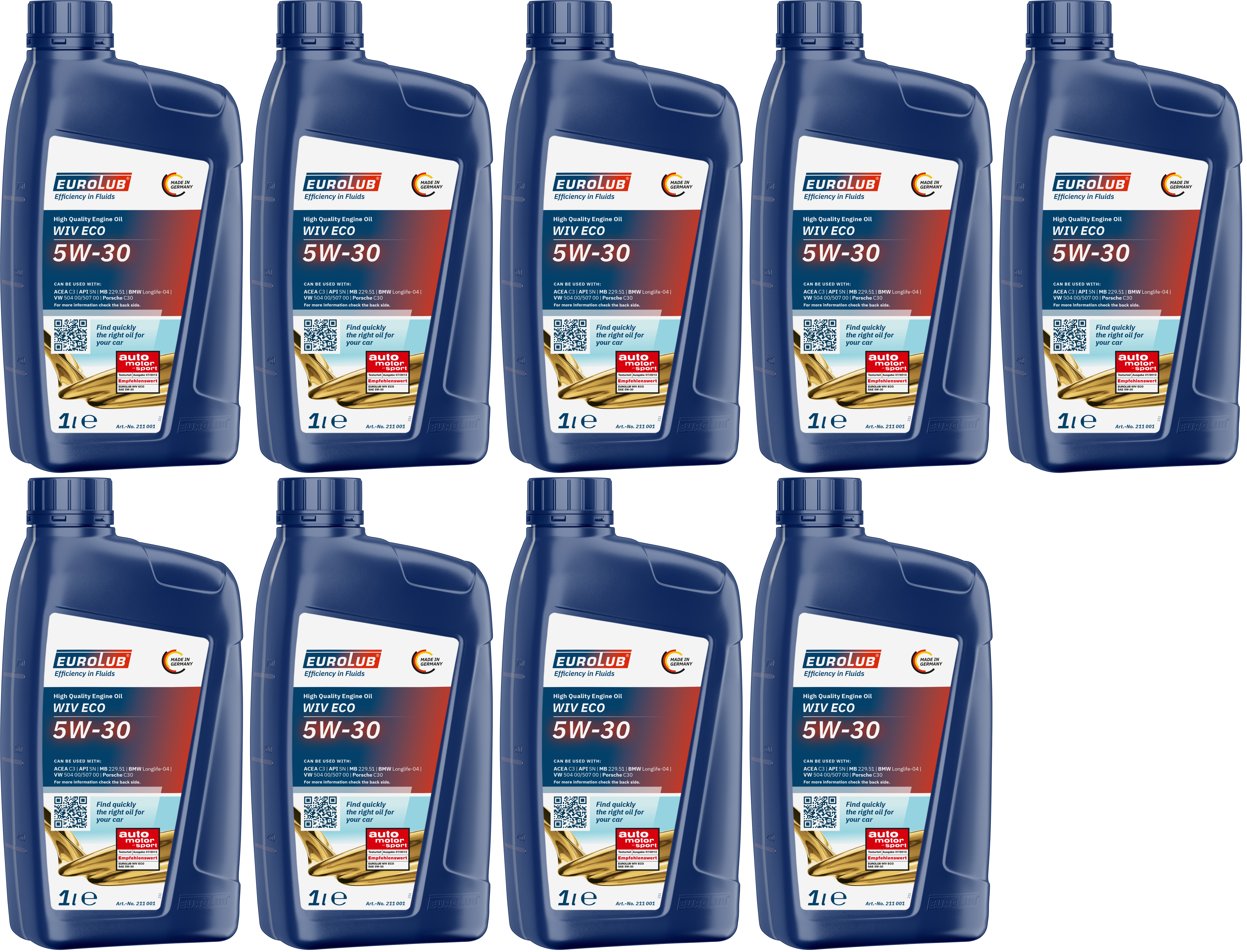 EUROLUB WIV ECO 5W-30 Motoröl 9x 1l = 9 Liter